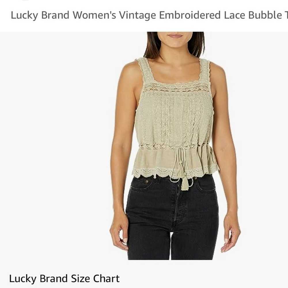 Lucky Brand Embroidered Vintage Lace Tank Top - image 7