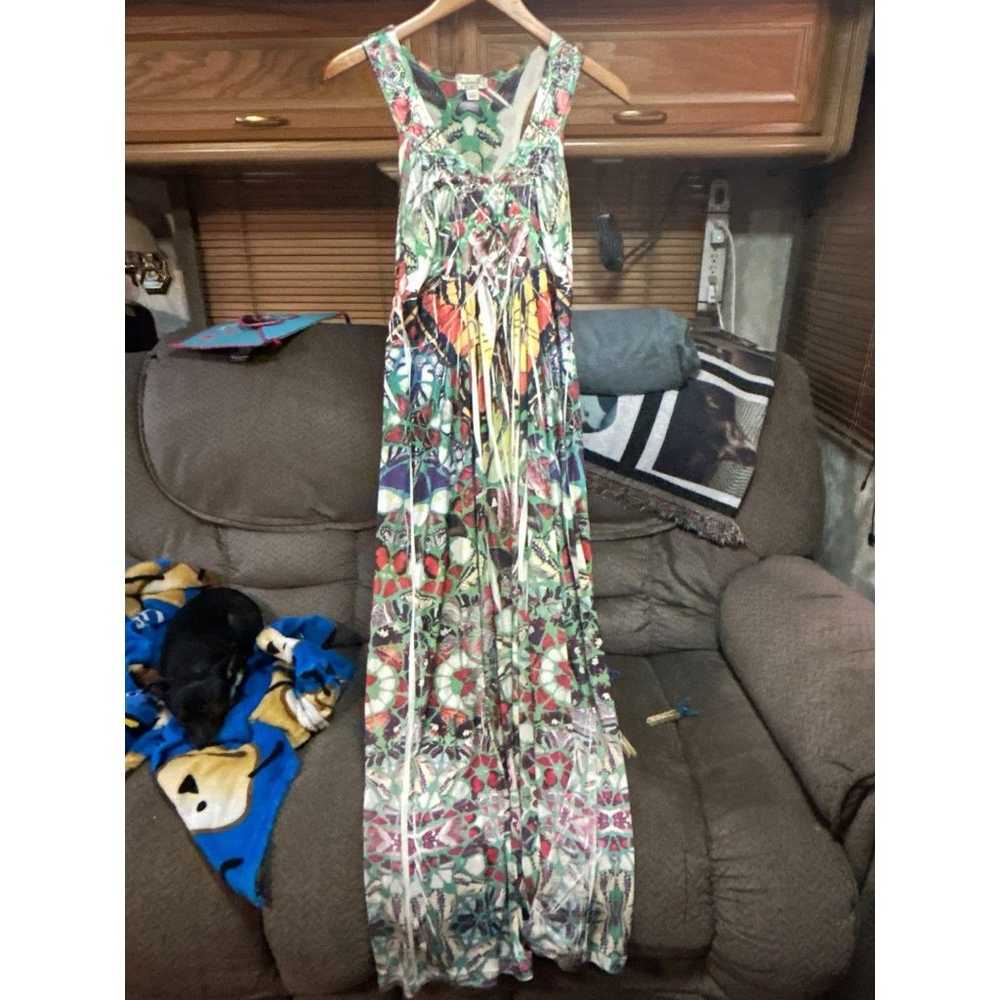 One World Abstract Butterfly Print Maxi Dress - image 3