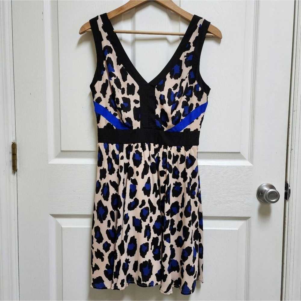 Gianni Bini GB Dress 9 Junior Black Pink Blue Leo… - image 1