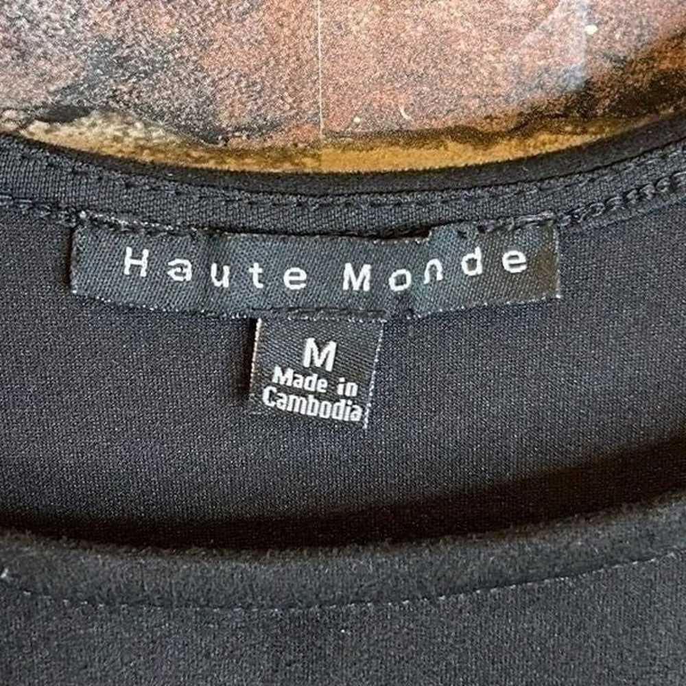 Haute Monde Black Velvet Little Black Dress Medium - image 3