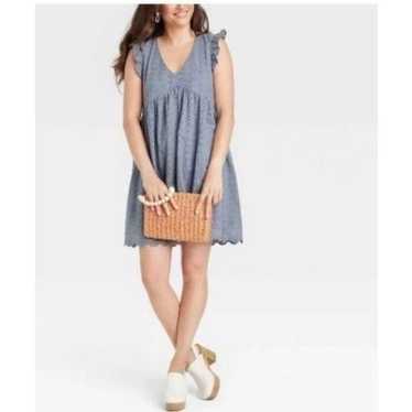 Knox Rose dusty gray eyelet dress