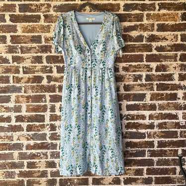 Miami Floral Button Midi Dress Size Large