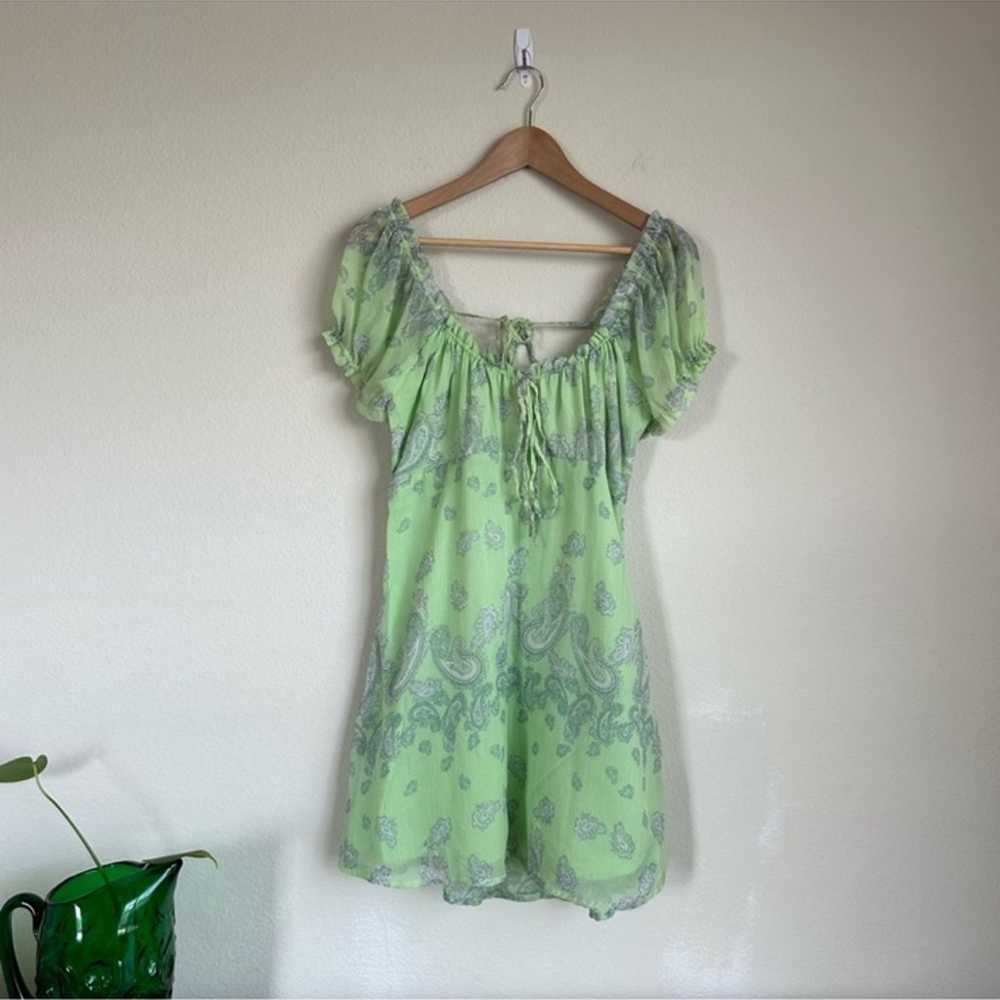 Urban Outfitters Green Paisley Mini Dress - image 1