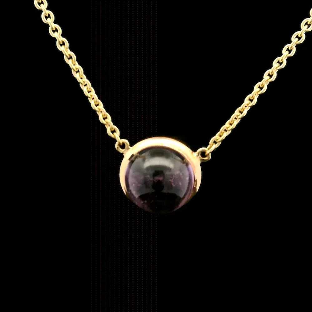 Vintage 14k Yellow Gold Bezel Cabochon Amethyst S… - image 2