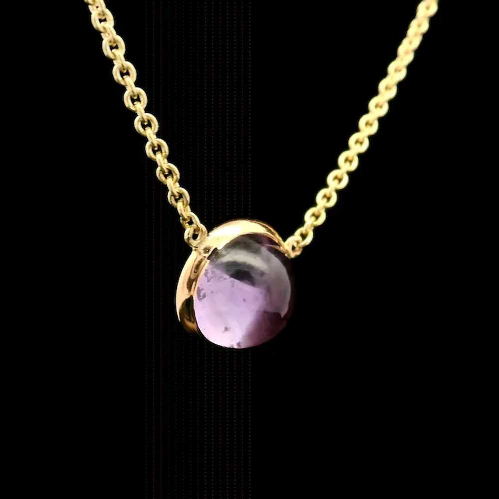 Vintage 14k Yellow Gold Bezel Cabochon Amethyst S… - image 4