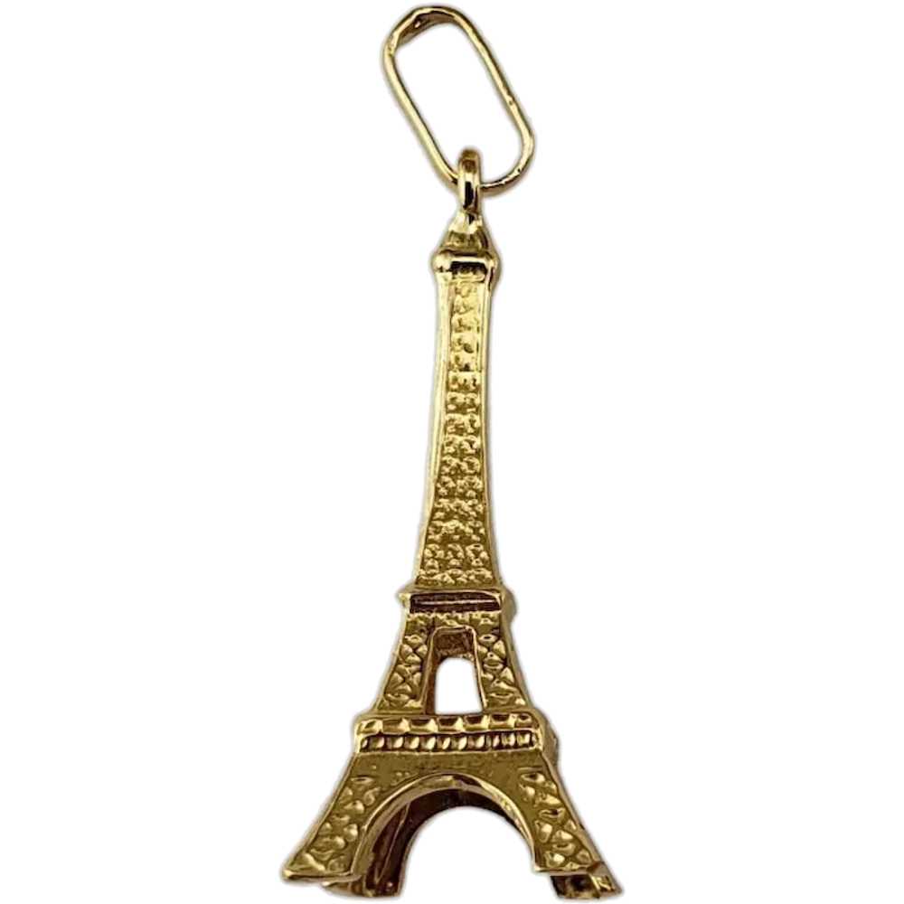 18 Karat Yellow Gold Eiffel Tower Charm Pendant #… - image 1