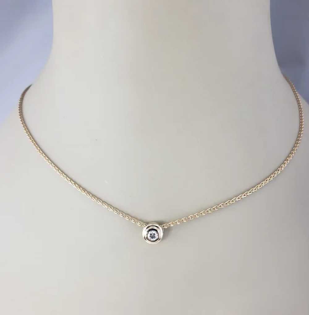 14 Karat Yellow Gold Diamond Pendant Necklace #19… - image 6