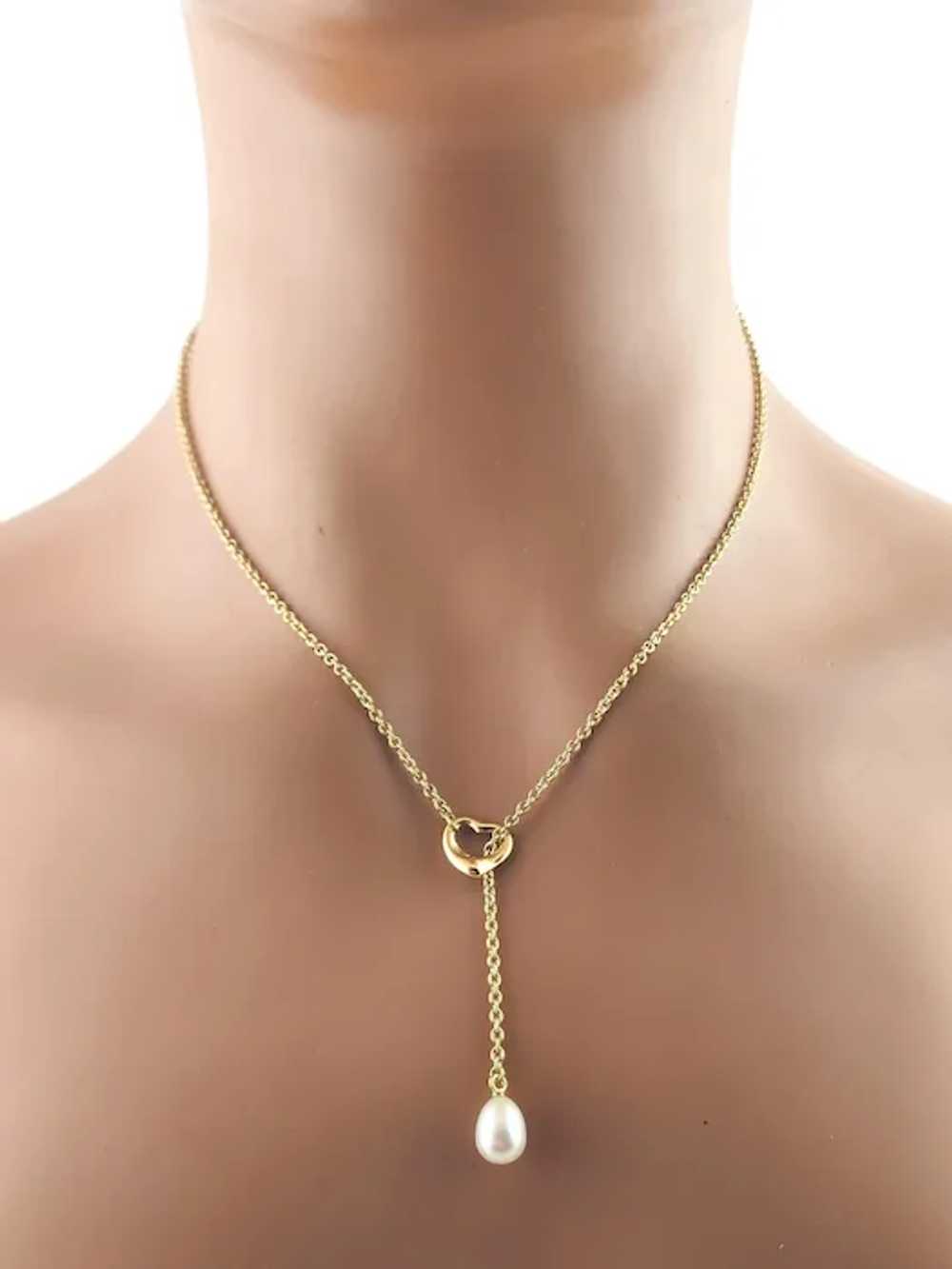 Tiffany & Co 18 Karat Yellow Gold Open Heart Lari… - image 5