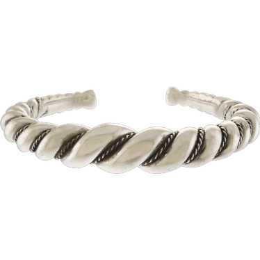 Hand-Crafted Graduated Twisted Cuff in Sterling S… - image 1