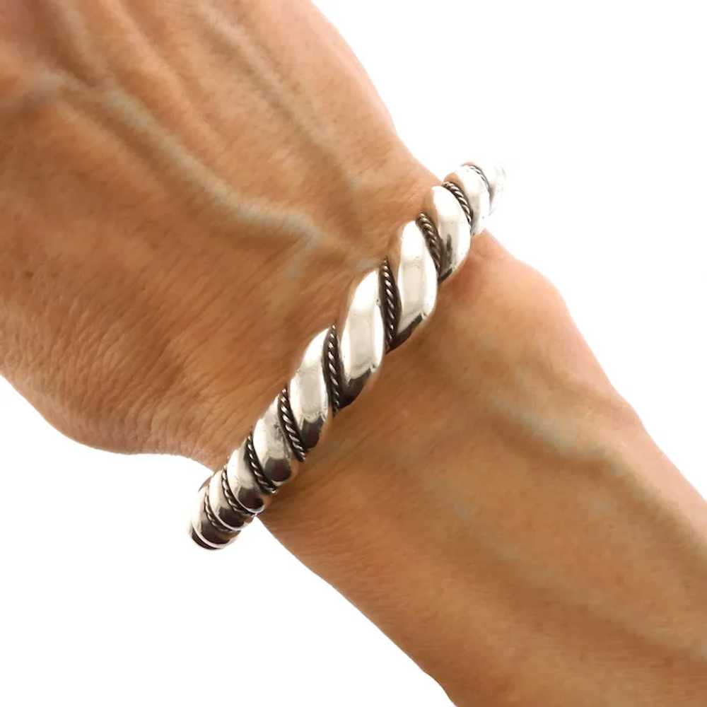 Hand-Crafted Graduated Twisted Cuff in Sterling S… - image 5