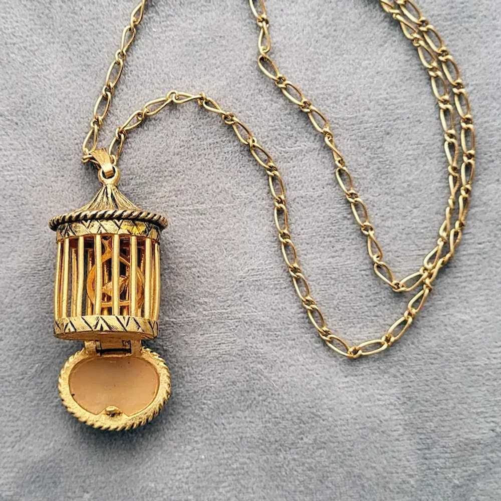 Wonderful Vintage Solid Perfume Necklace Dangling… - image 5