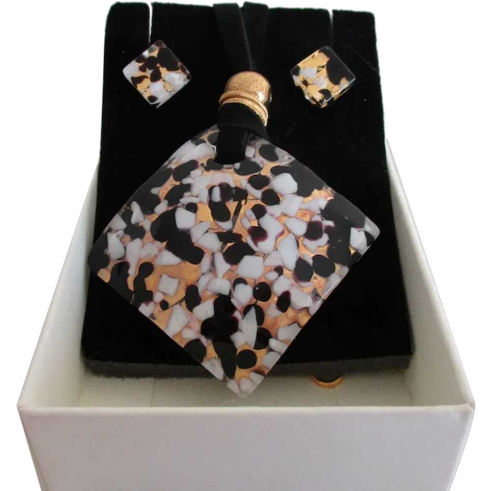 Murano Glass Necklace Earrings Set NIB - image 1