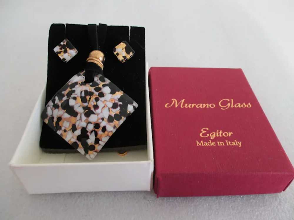 Murano Glass Necklace Earrings Set NIB - image 3