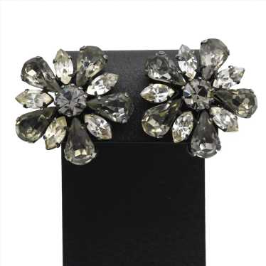 Austria Rhinestone Clip Earrings - Big Bold Explo… - image 1