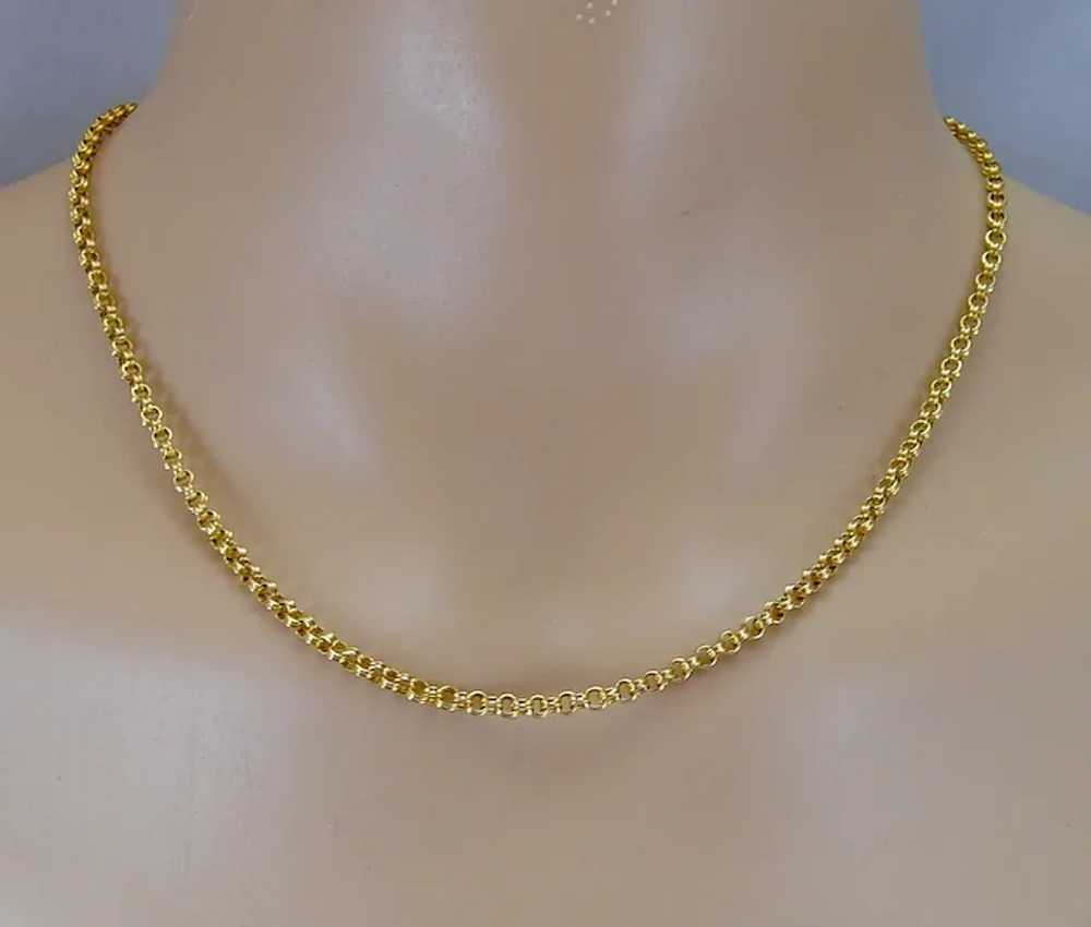 Antique Victorian 9ct yellow gold 15.5 inches cha… - image 3