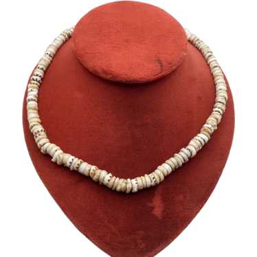 Vintage Puka Shell Bead Necklace - image 1