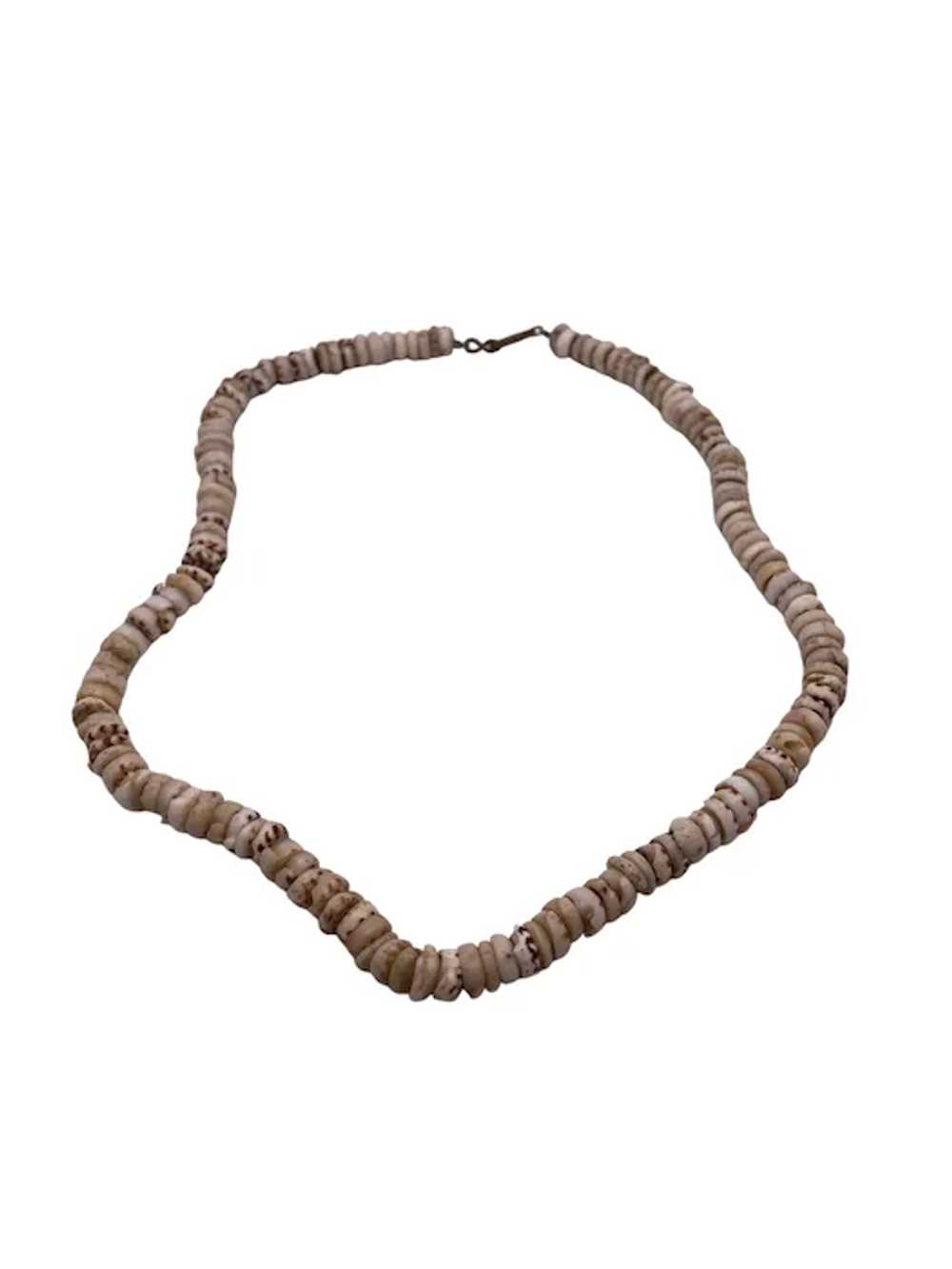 Vintage Puka Shell Bead Necklace - image 2