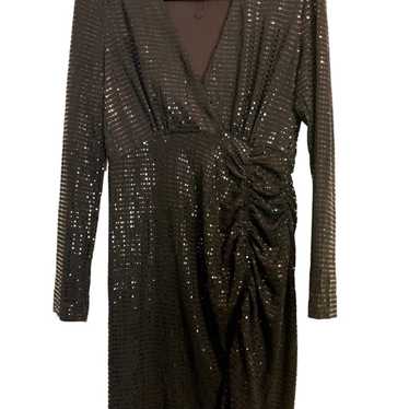 Women's Zara Black Sequined Dress Size LG - image 1