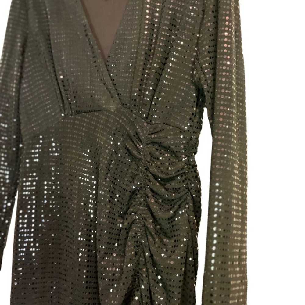 Women's Zara Black Sequined Dress Size LG - image 2