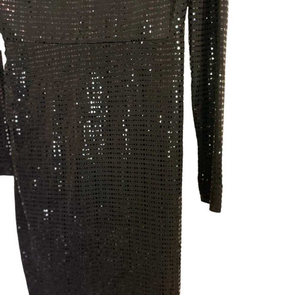 Women's Zara Black Sequined Dress Size LG - image 6