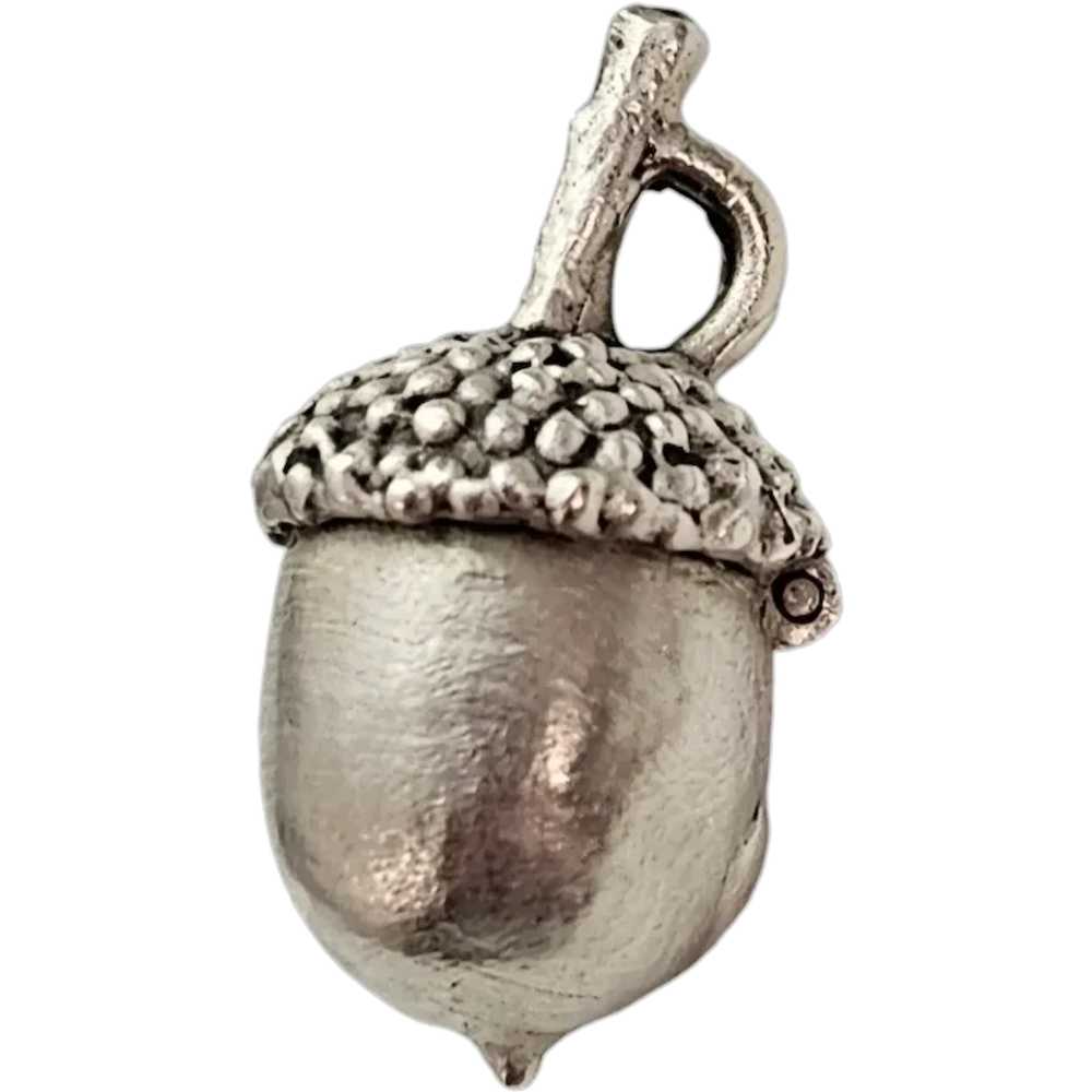 Sterling Silver Hinged Acorn Pendant Charm L512 - image 1