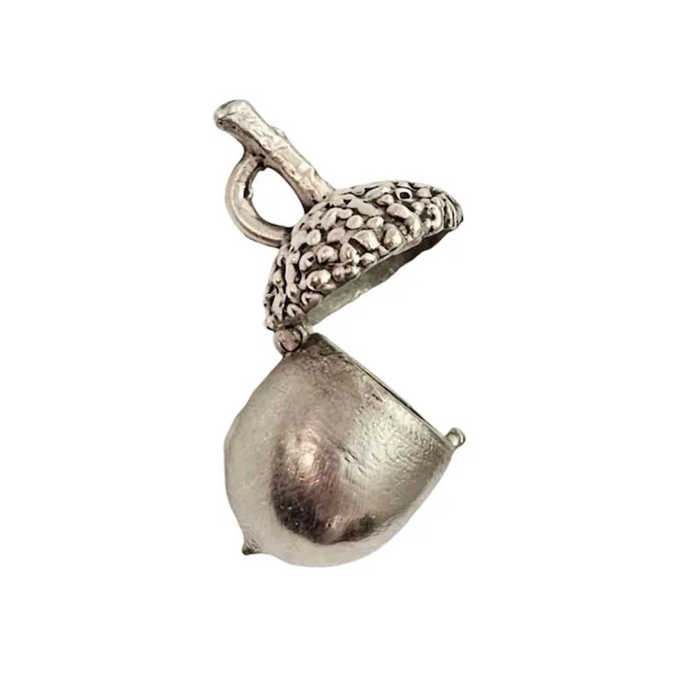 Sterling Silver Hinged Acorn Pendant Charm L512 - image 2