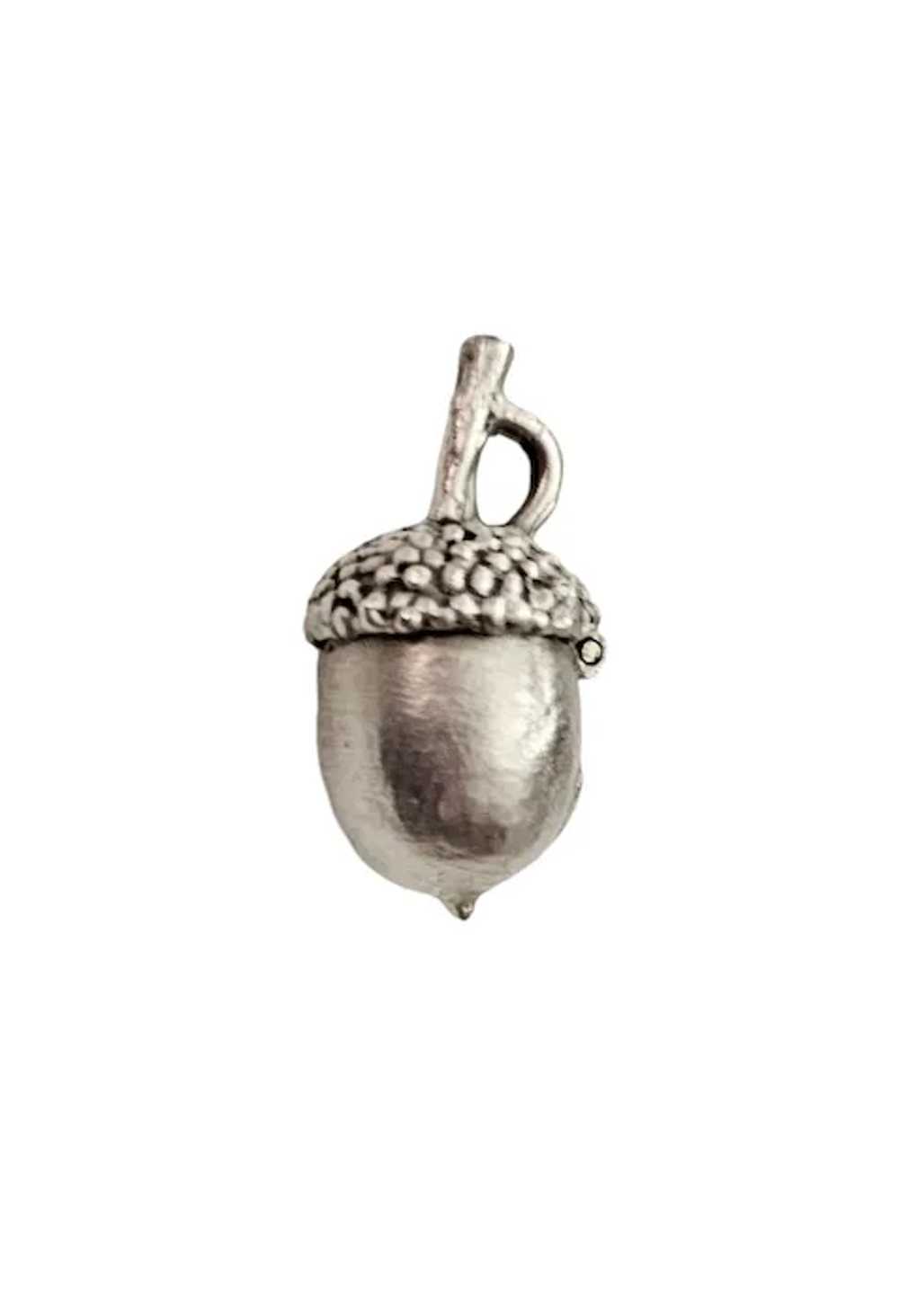 Sterling Silver Hinged Acorn Pendant Charm L512 - image 4