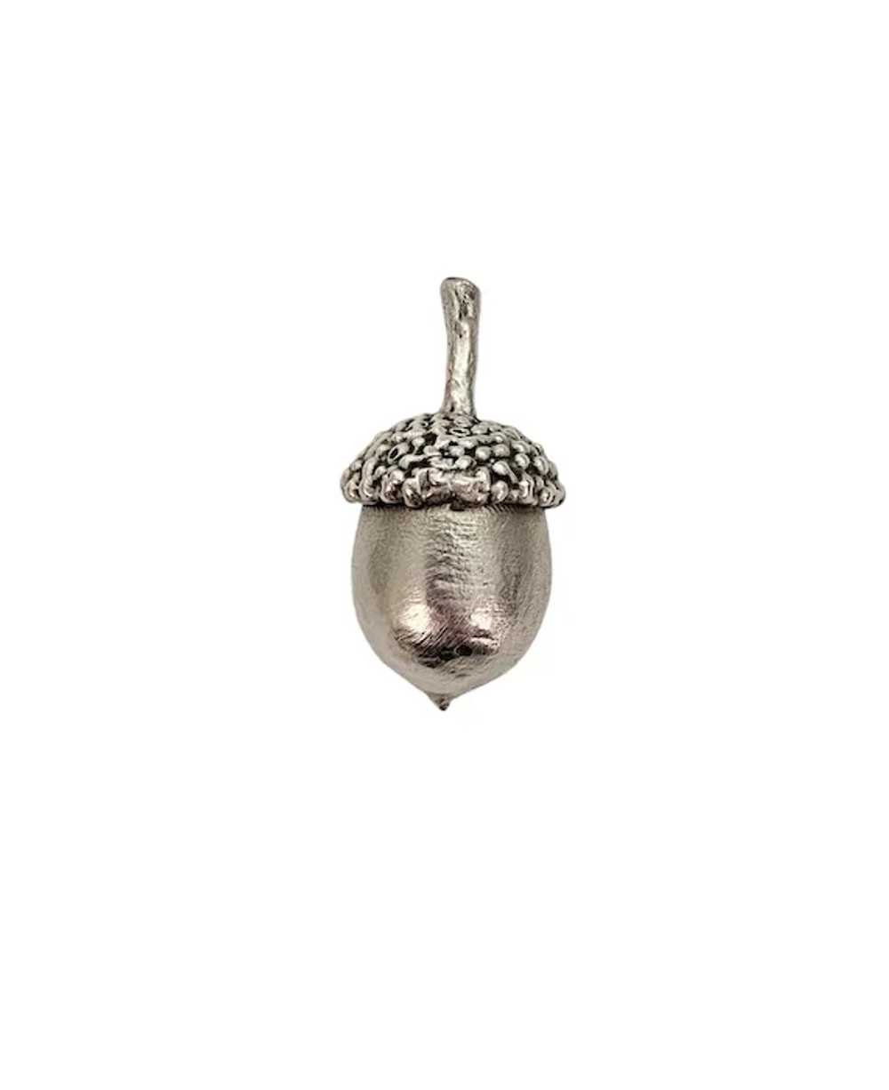 Sterling Silver Hinged Acorn Pendant Charm L512 - image 5