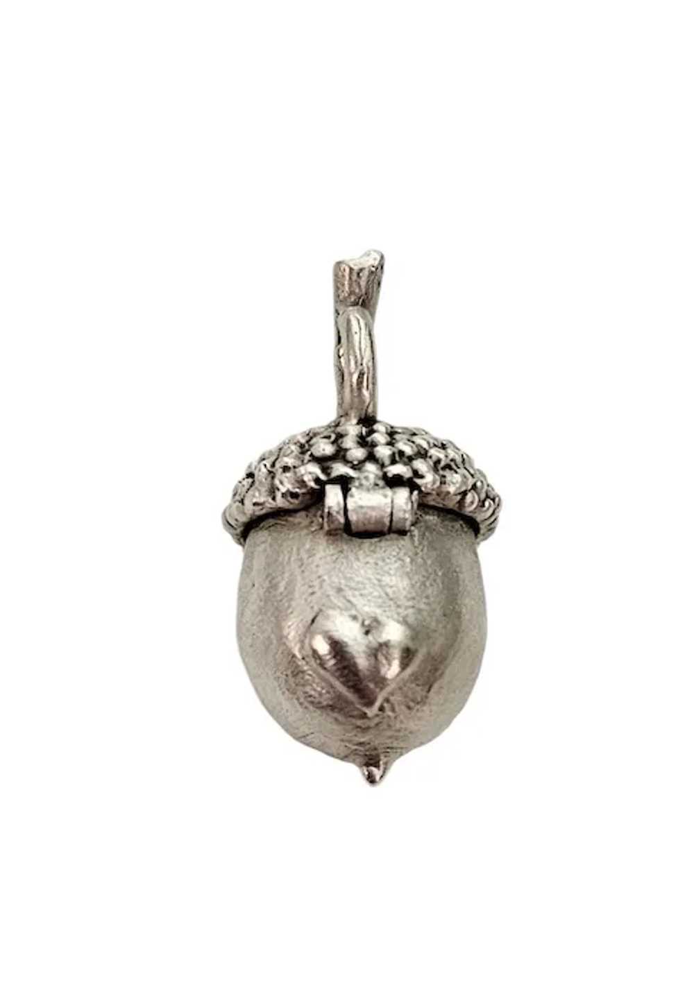 Sterling Silver Hinged Acorn Pendant Charm L512 - image 6