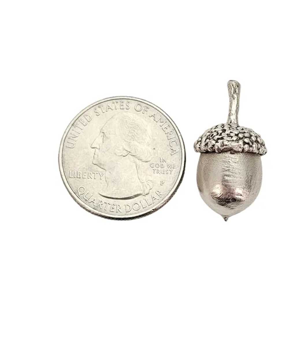 Sterling Silver Hinged Acorn Pendant Charm L512 - image 9