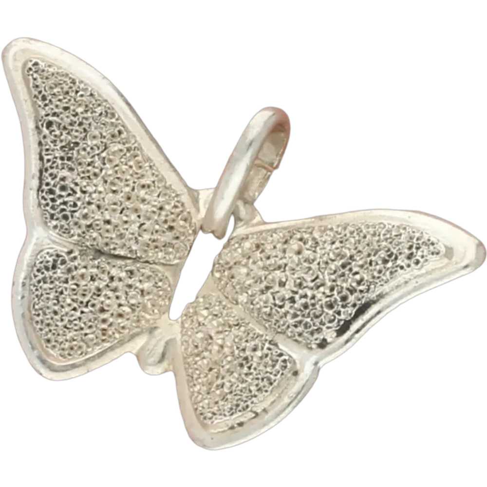 Sterling Silver Italy Textured Sparkle Butterfly … - image 1