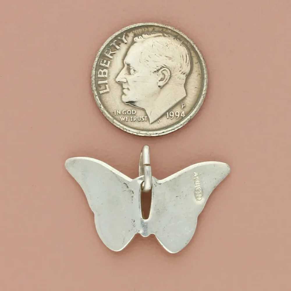 Sterling Silver Italy Textured Sparkle Butterfly … - image 3