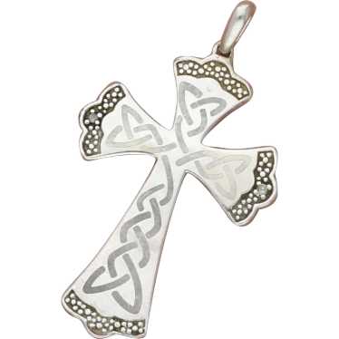 Sterling Silver Diamond Accent Celtic Cross Pendan