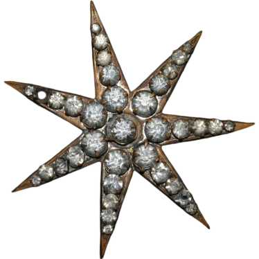 Large 7-Point Star Paste Glass Brooch / Stick Pin - image 1