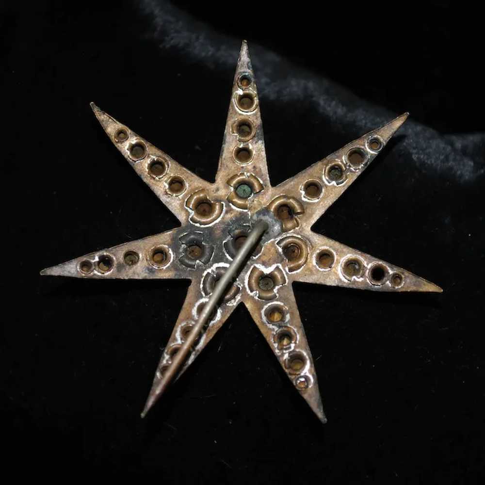 Large 7-Point Star Paste Glass Brooch / Stick Pin - image 4