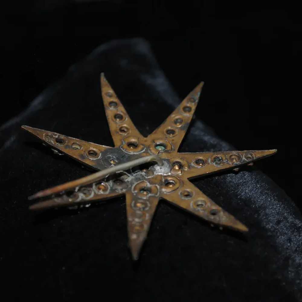 Large 7-Point Star Paste Glass Brooch / Stick Pin - image 5