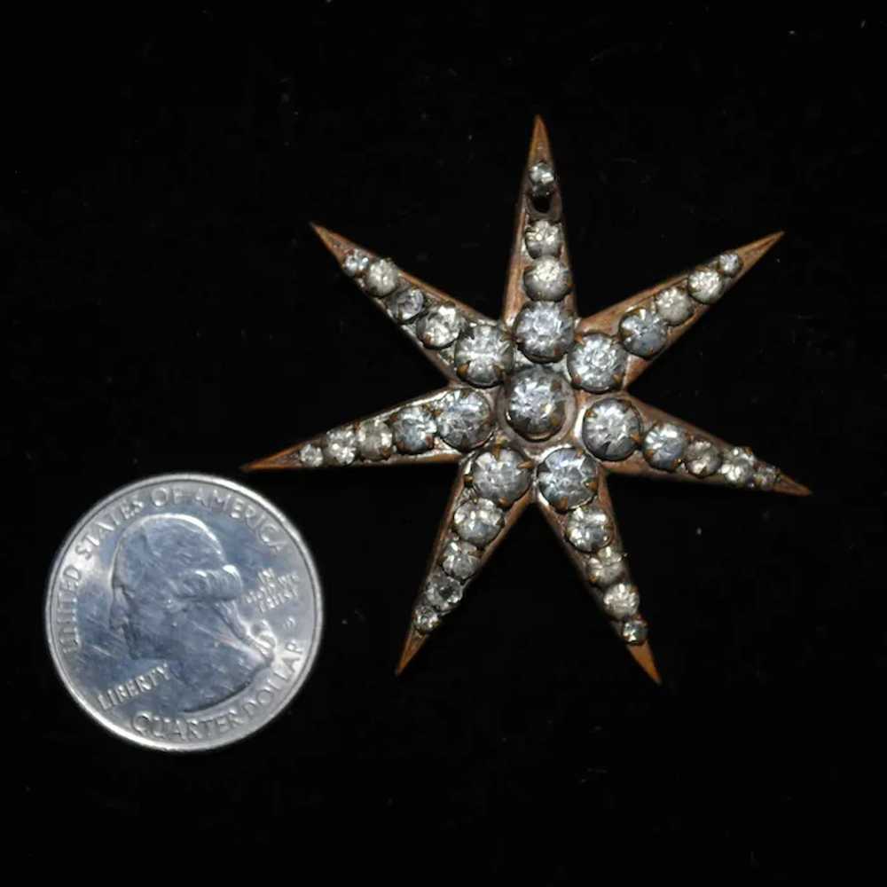 Large 7-Point Star Paste Glass Brooch / Stick Pin - image 6