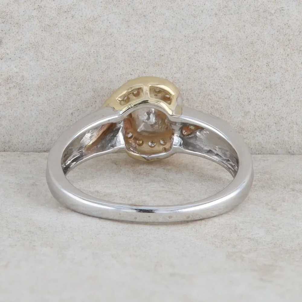 10k Yellow and White Gold Bypass Diamond Engageme… - image 3