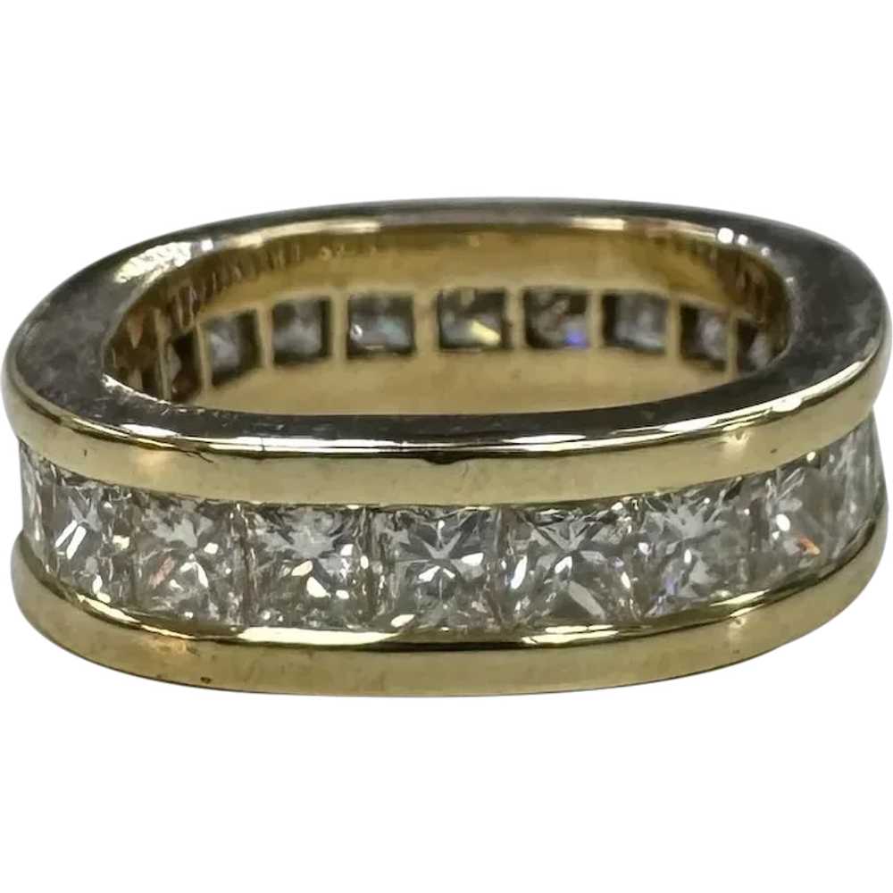 14k Yellow Gold Princess Cut Diamond  Eternity Ri… - image 1