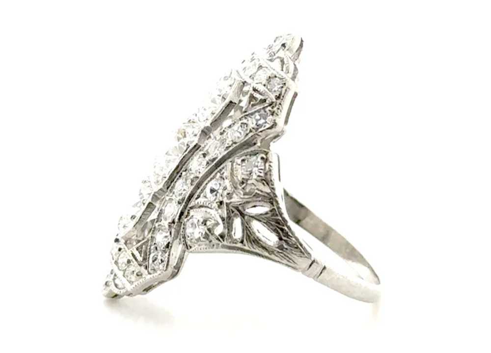 Art Deco 3 Stone Diamond Ring with Antique Mined … - image 3