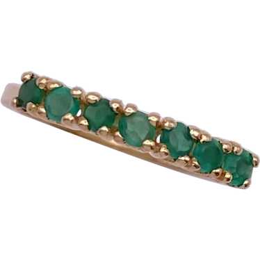 Natural Emerald Band Ring .42 Carat TW 14K Gold