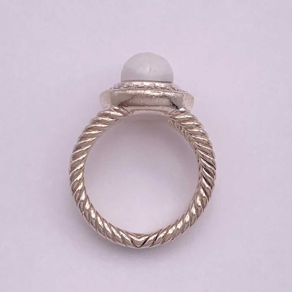 David Yurman Diamond Halo White Agate Ring Sterli… - image 7