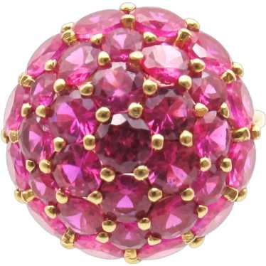 5.0ctw Pink Sapphire Bombe Ring 18K