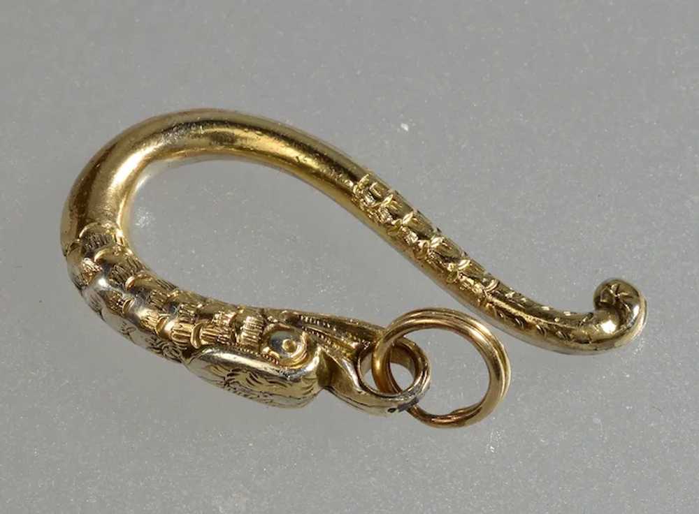 Antique Georgian Silver Dragon Hook For Watch Cha… - image 2