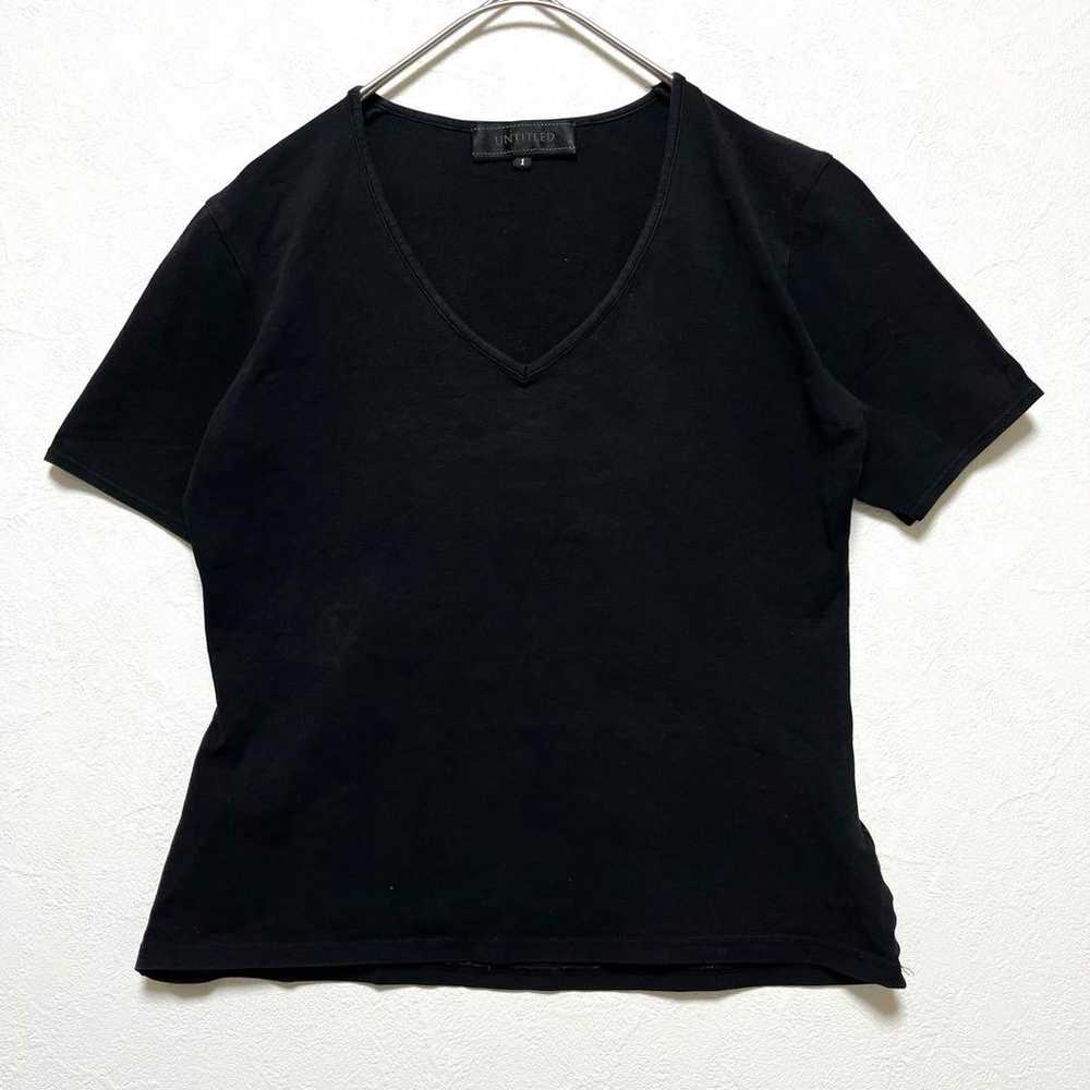 Untitled V-neck Half-sleeve T-shirt, Black, Size … - image 2