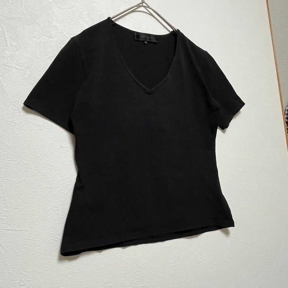 Untitled V-neck Half-sleeve T-shirt, Black, Size … - image 5