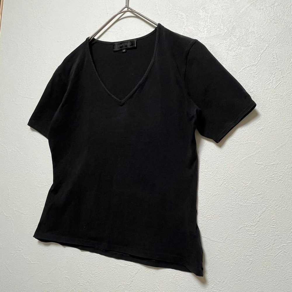 Untitled V-neck Half-sleeve T-shirt, Black, Size … - image 6