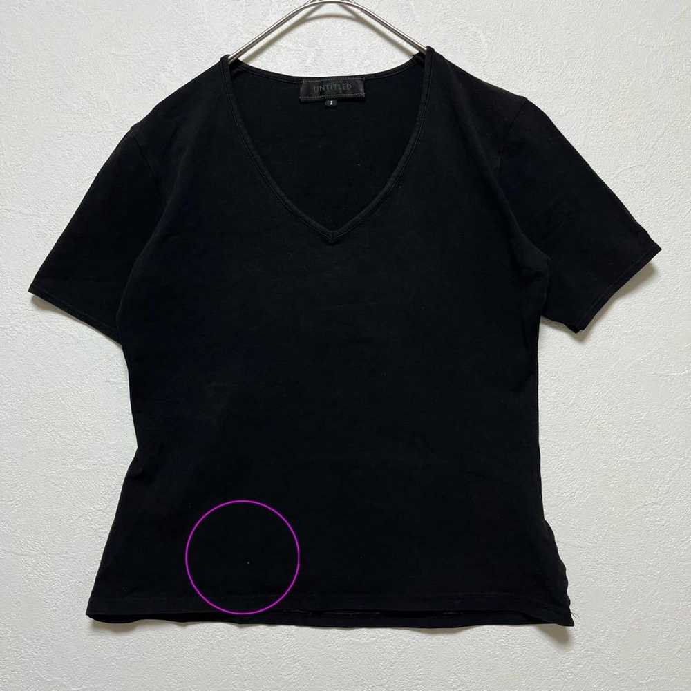 Untitled V-neck Half-sleeve T-shirt, Black, Size … - image 9