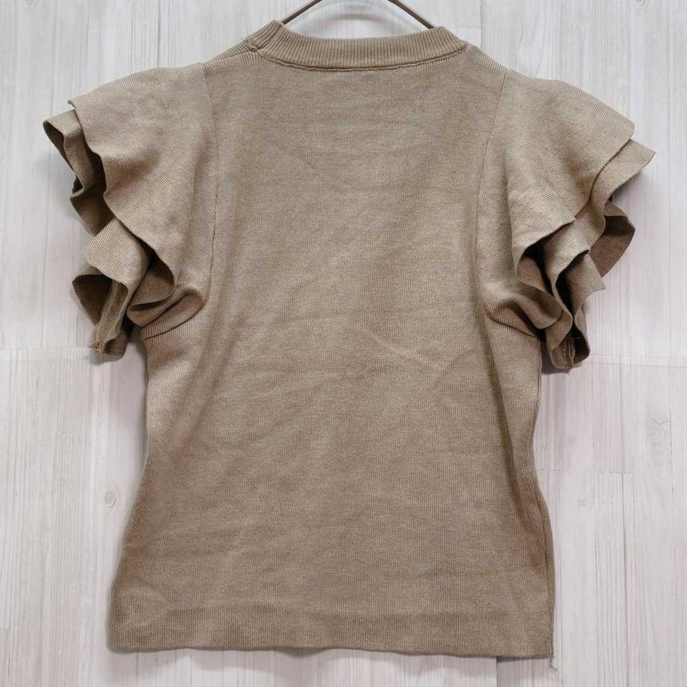 Grail Frill Sleeve Knit Beige M - image 6