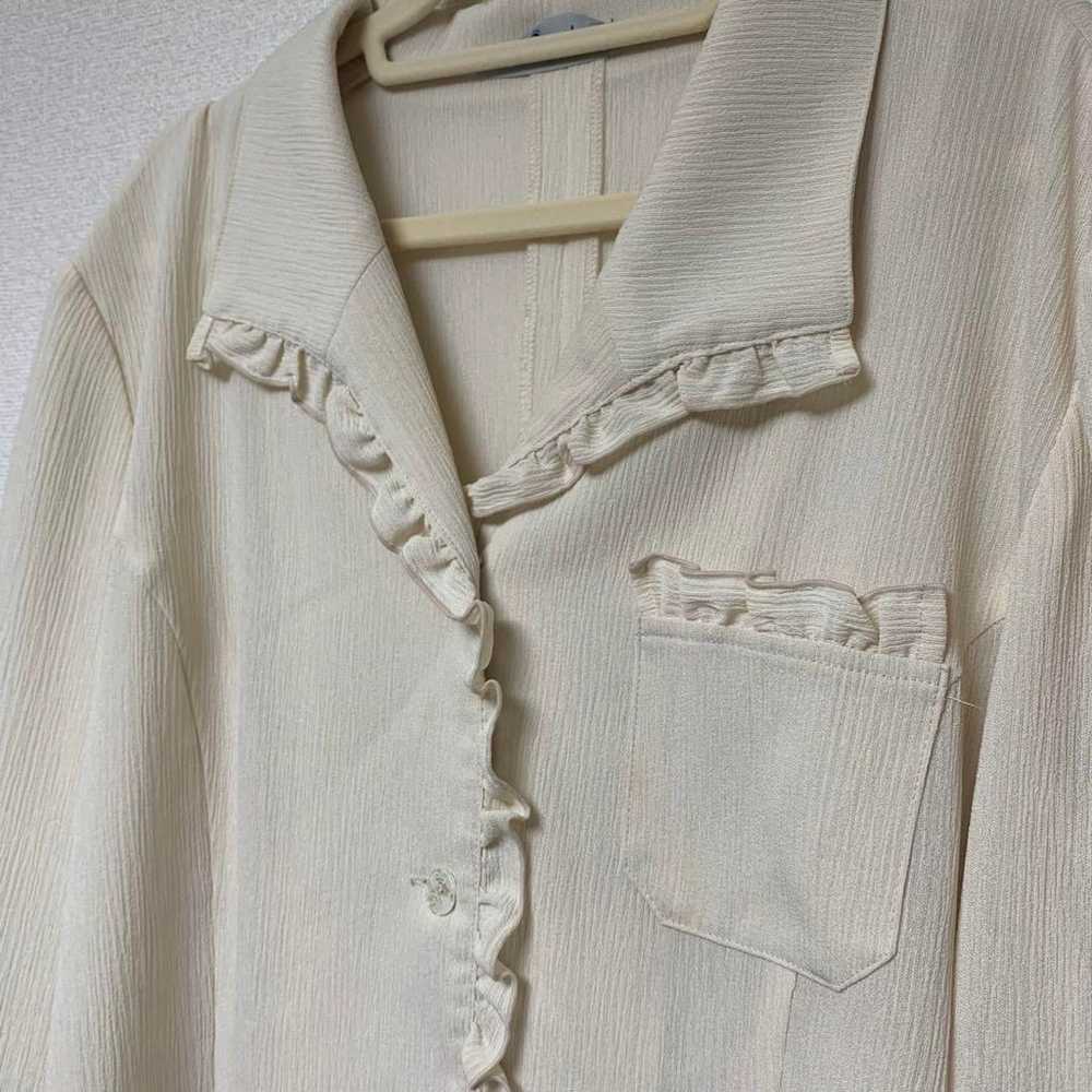 Shirt blouse vintage beige. - image 2